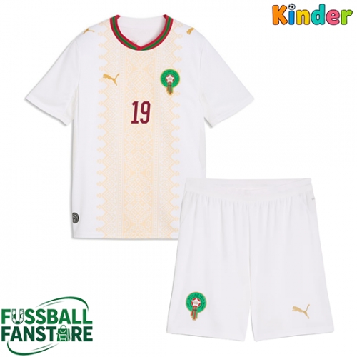 Marokko Youssef En-Nesyri #19 Replik Auswärtstrikot Kinder WM 2026 Kurzarm (+ Kurze Hosen)